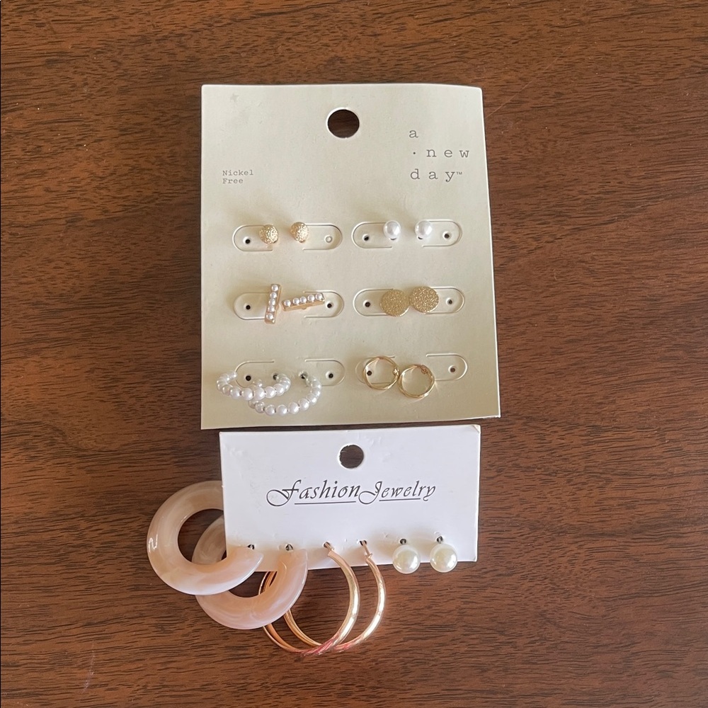 a new day Gold and Blush Multi-Pair Earring Set